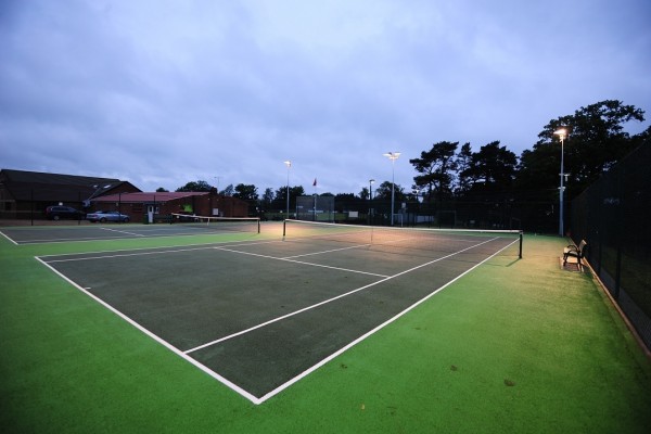 Tennis Courts with Sports Lighting Surrounding