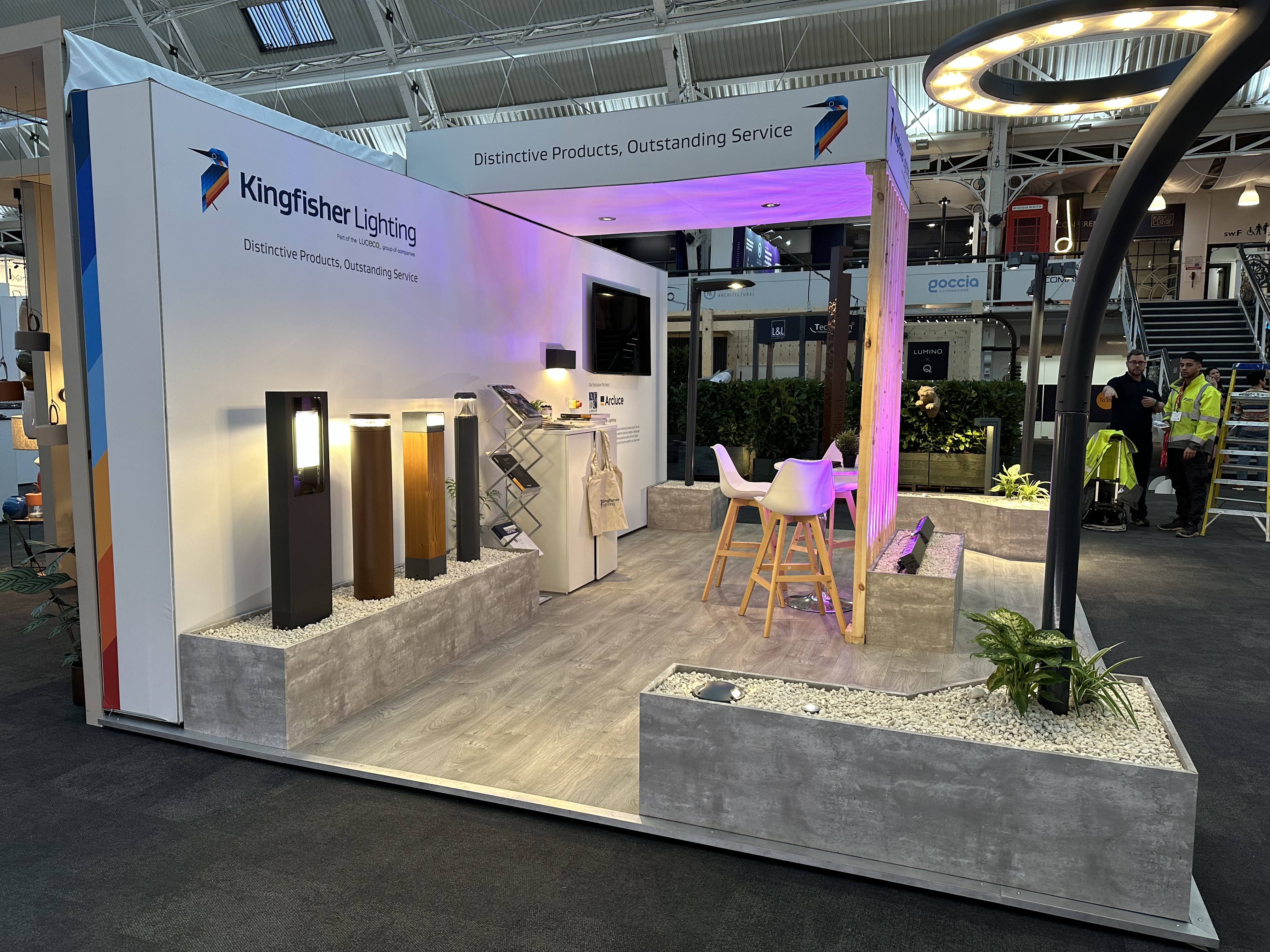 Kingfisher Lighting stand at Light24 in London - exterior lighting products