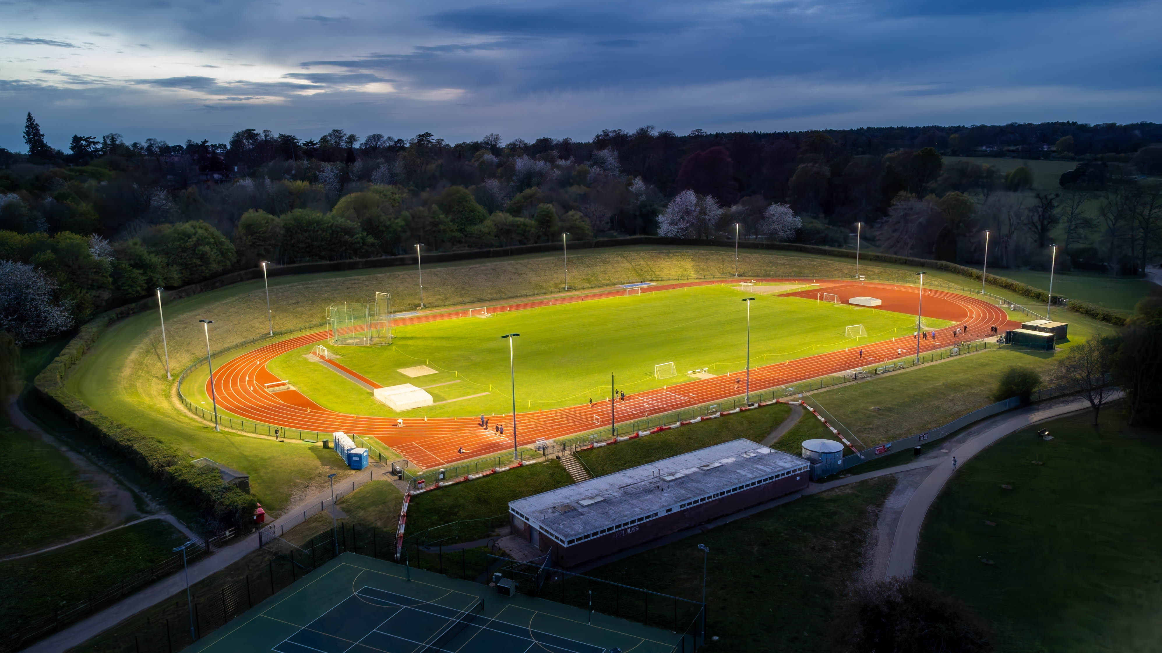 LED floodlighting installed at a site in St Albans showing robust on-site performance