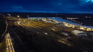 LED floodlight installation providing precision illumination across an exterior environment